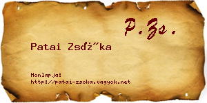 Patai Zsóka névjegykártya